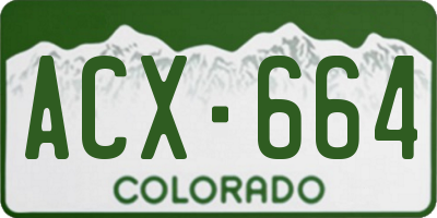 CO license plate ACX664