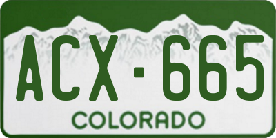 CO license plate ACX665