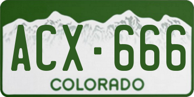 CO license plate ACX666