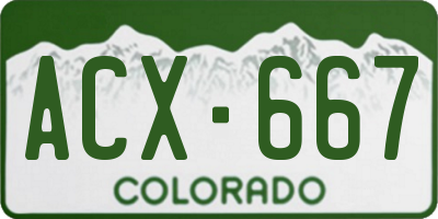 CO license plate ACX667