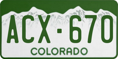 CO license plate ACX670