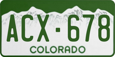 CO license plate ACX678