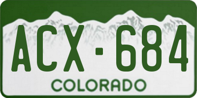 CO license plate ACX684