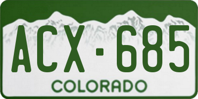 CO license plate ACX685