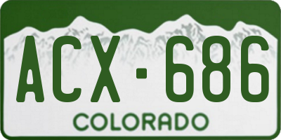 CO license plate ACX686