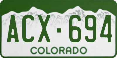 CO license plate ACX694