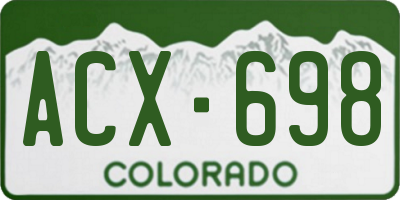 CO license plate ACX698
