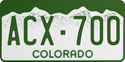 CO license plate ACX700