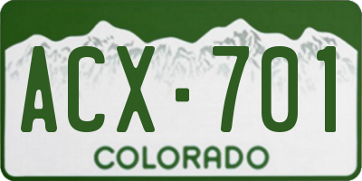 CO license plate ACX701