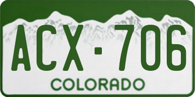 CO license plate ACX706