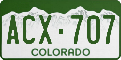 CO license plate ACX707