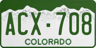 CO license plate ACX708