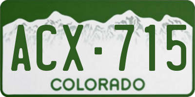 CO license plate ACX715