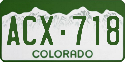 CO license plate ACX718