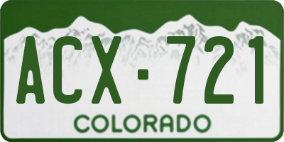 CO license plate ACX721