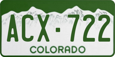 CO license plate ACX722