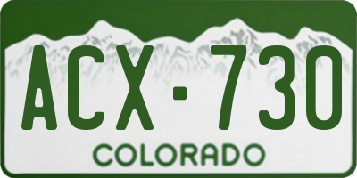 CO license plate ACX730