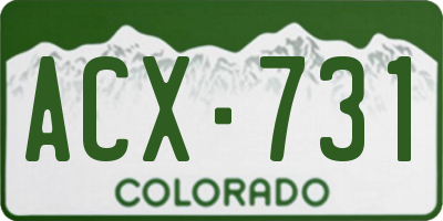 CO license plate ACX731