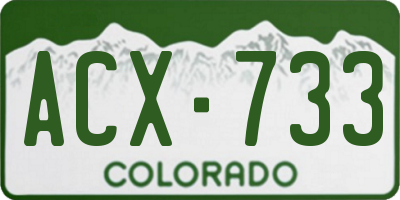 CO license plate ACX733