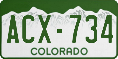 CO license plate ACX734