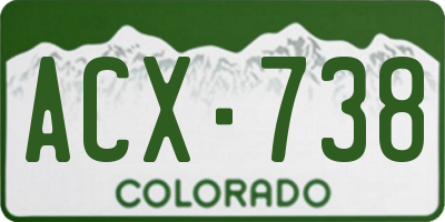 CO license plate ACX738
