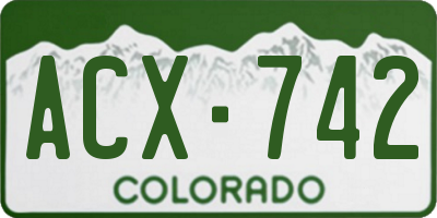 CO license plate ACX742