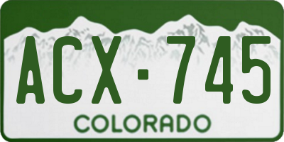 CO license plate ACX745