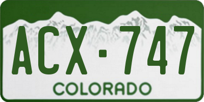 CO license plate ACX747