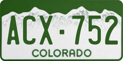 CO license plate ACX752