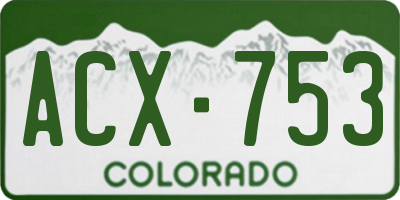 CO license plate ACX753