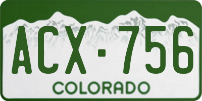 CO license plate ACX756