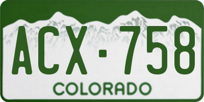 CO license plate ACX758