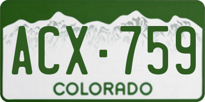 CO license plate ACX759