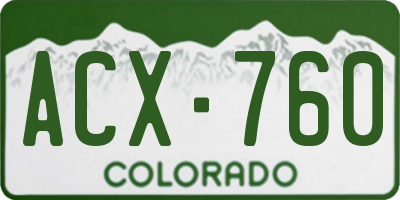 CO license plate ACX760