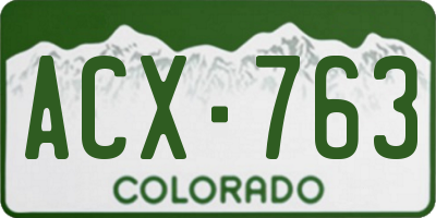 CO license plate ACX763
