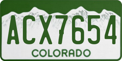 CO license plate ACX7654