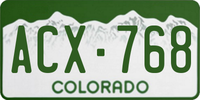 CO license plate ACX768