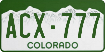 CO license plate ACX777