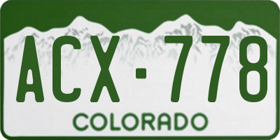 CO license plate ACX778