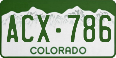 CO license plate ACX786
