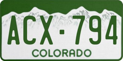 CO license plate ACX794