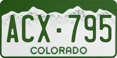 CO license plate ACX795