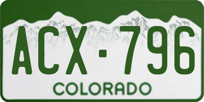 CO license plate ACX796