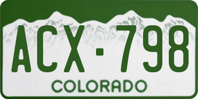 CO license plate ACX798