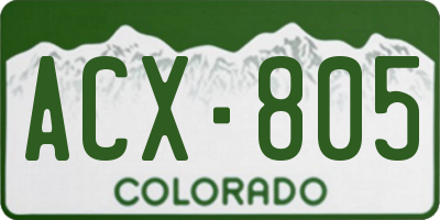 CO license plate ACX805