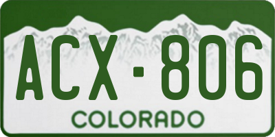 CO license plate ACX806