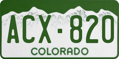 CO license plate ACX820