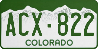 CO license plate ACX822