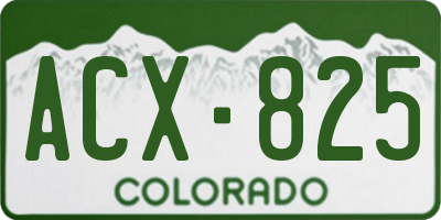 CO license plate ACX825