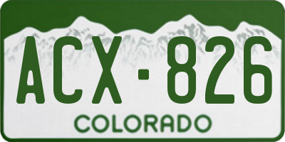CO license plate ACX826